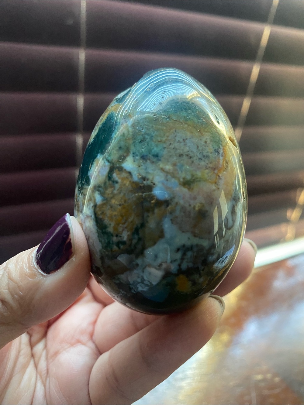 Polished Ocean Jasper Egg